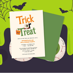 Kinder Trick or treat Halloween Party Kaart