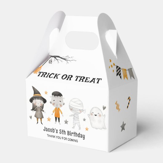 Kinder Trick or treat Halloween Verjaardagsgunst B Bedankdoosjes (Voorkant Zijde)