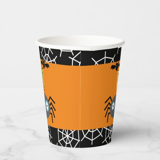 Kinder Trick or treat Spider Halloween Papieren Bekers (Rechts)