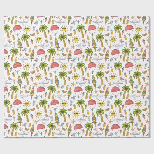 Kinder tropisch vaccin in de vorm van Cute Tropica Cadeaupapier (Vlak)