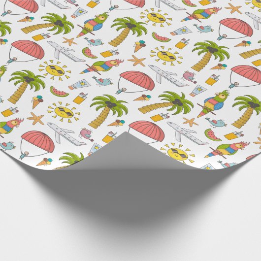 Kinder tropisch vaccin in de vorm van Cute Tropica Cadeaupapier (Hoek)