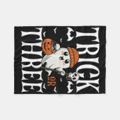 Kinder truc of drie Halloween Spooky pompoen 3e b Fleece Deken (Voorkant (Horizontaal))
