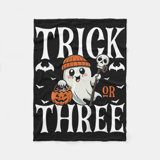 Kinder truc of drie Halloween Spooky pompoen 3e b Fleece Deken (Voorkant)