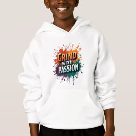 Kinder trui Hoody - "Grind met Passie" Motivat
