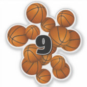 kinder trui nummer een stel basketballen sticker (Voorkant)
