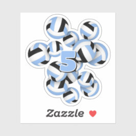 kinder trui nummer LT blauw zwart volleyballen Sticker