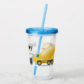 Kinder Tumbler voor constructietransport Acryl Drinkbeker (Achterkant)