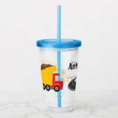 Kinder Tumbler voor constructietransport Acryl Drinkbeker (Voorkant)