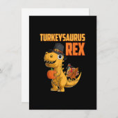 Kinder Turkeysaurus Rex Turkey Dino Toddler Boys T Kaart (Voorkant / Achterkant)