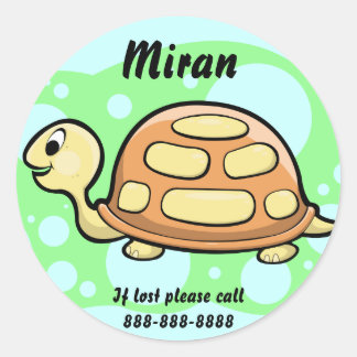 Kinder Turtle ID Badge Ronde Sticker