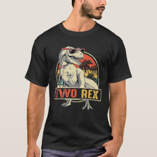 Kinder twee 2e verjaardag tweede dinosaurus 2 jaar t-shirt