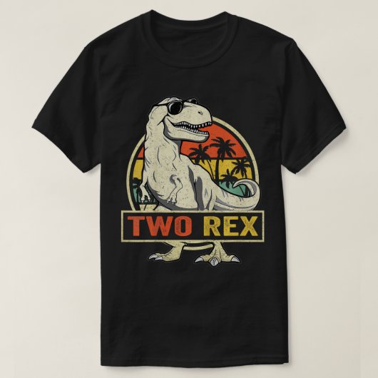 Kinder twee 2e verjaardag tweede dinosaurus 2 jaar t-shirt (Design voorkant)