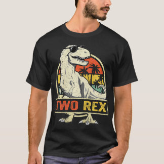 Kinder twee 2e verjaardag tweede dinosaurus 2 jaar t-shirt