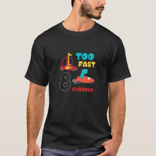 Kinder twee snelle 8 curieuze races met 8-jarige j t-shirt
