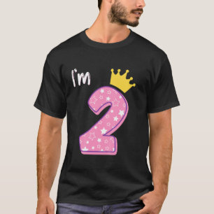 Kinder tweedaags Kind van het meisje van twee jaar T-shirt