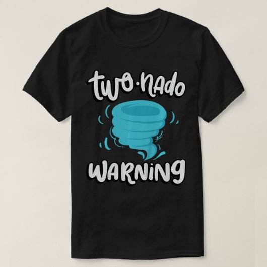 Kinder tweedando-waarschuwing 2e verjaardag Tornad T-shirt (Design voorkant)