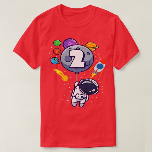 Kinder tweede geboortedag Astronaut 2 jaar oud T-shirt (Design voorkant)