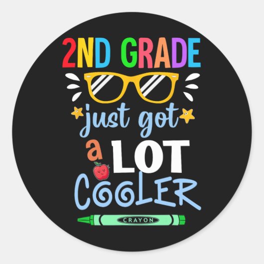 Kinder tweede graad 2de kreeg net veel koeler teru ronde sticker (Voorkant)