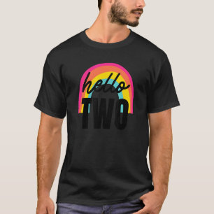Kinder tweede verjaardag 2 jaar oud Hallo 2 regenb T-shirt