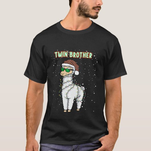 Kinder tweelingbroer Llama houdt van kerst T-shirt (Voorkant)