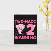 Kinder Two-Nado Waarschuwing 2e Verjaardag Roze To Kaart (Gele Bloem)