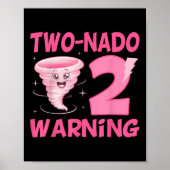 Kinder Two-Nado Waarschuwing 2e Verjaardag Roze To Poster (Voorkant)