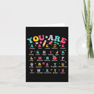 Kinder U bent letters Alfabet ABCS School Student Kaart