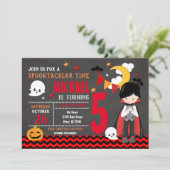 Kinder uitnodiging tot geboorte Halloween - Vampir (Staand voorkant)