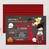 Kinder uitnodiging tot geboorte Halloween - Vampir (Voorkant / Achterkant)