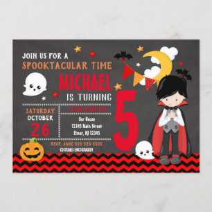 Kinder uitnodiging tot geboorte Halloween - Vampir