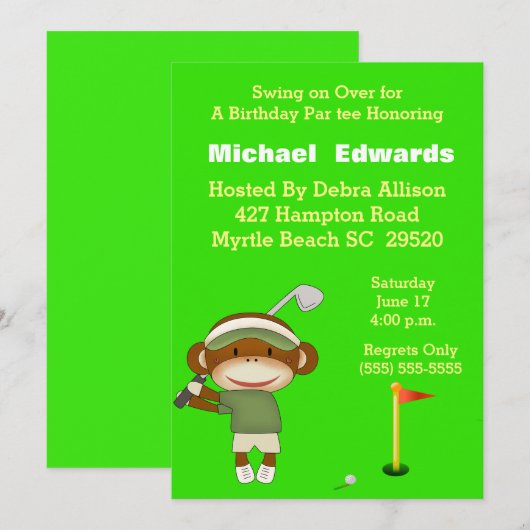 Kinder uitnodiging tot het houden van een gouden d (Voorkant / Achterkant)