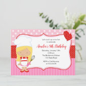 Kinder uitnodiging tot het koken van de dag (bakke (Staand voorkant)