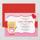 Kinder uitnodiging tot het koken van de dag (bakke (Voorkant / Achterkant)