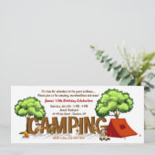 Kinder uitnodiging tot kamperen (Staand voorkant)