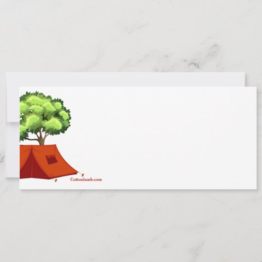 Kinder uitnodiging tot kamperen (Achterkant)