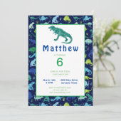 Kinder uitnodiging tot Waterverf Dinosaur Birthday (Staand voorkant)