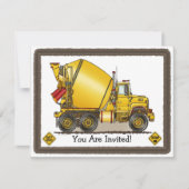 Kinder uitnodiging van Concrete Truck (Voorkant)