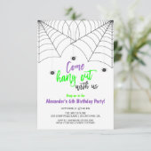 Kinder uitnodiging van de Birthday Halloween Party (Staand voorkant)