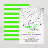 Kinder uitnodiging van de Birthday Halloween Party (Voorkant / Achterkant)