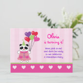 Kinder uitnodiging van de Birthday Party van de Va (Staand voorkant)