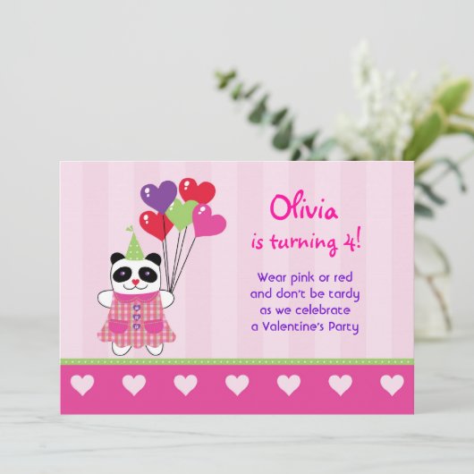 Kinder uitnodiging van de Birthday Party van de Va (Staand voorkant)