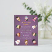 Kinder uitnodiging van de Birthday Party van Hallo (Staand voorkant)