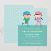 Kinder uitnodiging van de Birthday-skating van Rol (Voorkant / Achterkant)