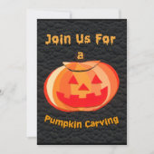 Kinder uitnodiging van de Halloween Pumpkin Carvin (Voorkant)