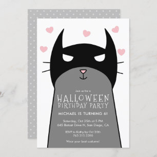 Kinder uitnodiging van de partij Halloween Birthda