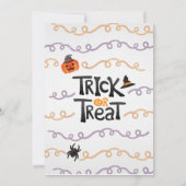 Kinder uitnodiging van de partij Halloween Birthda (Achterkant)