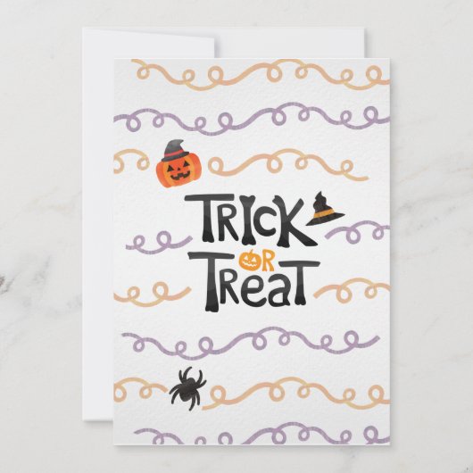 Kinder uitnodiging van de partij Halloween Birthda (Achterkant)