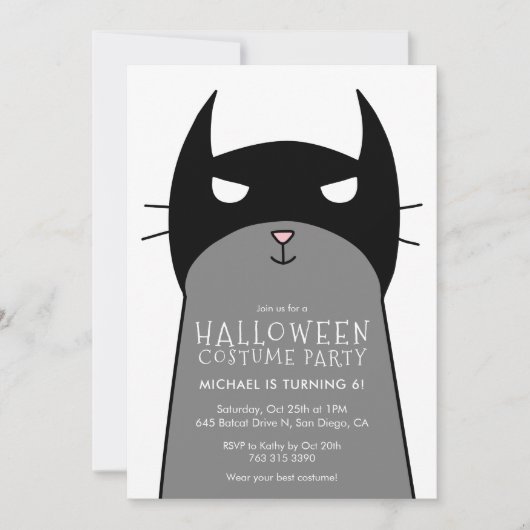 Kinder uitnodiging van de partij Halloween Birthda (Voorkant)