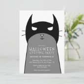 Kinder uitnodiging van de partij Halloween Birthda (Staand voorkant)