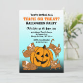 Kinder uitnodiging van Halloween-partij (Staand voorkant)